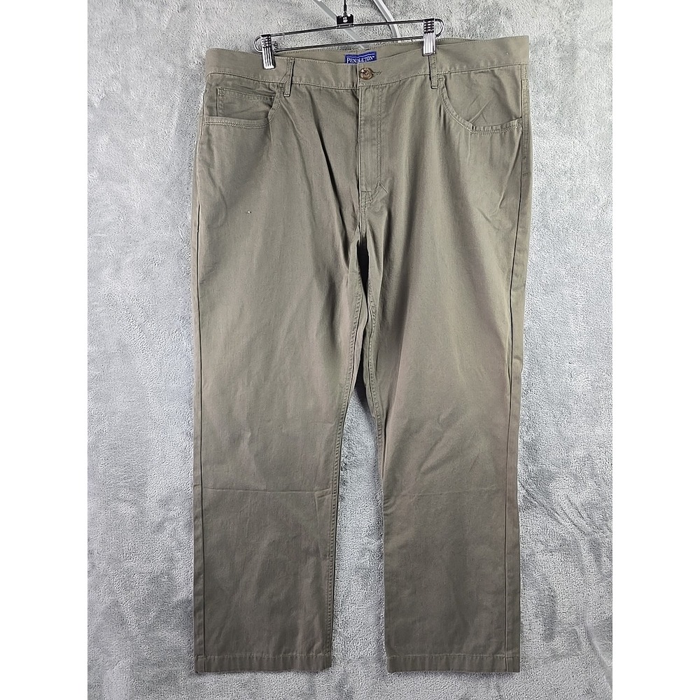 Pendleton Chino Pants‎ Men's 40x30 Olive Green Casual Flat Front Pockets Cotton